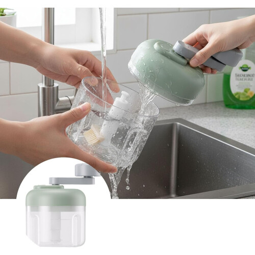 Manual Garlic Press with Stainless Steel Blade for Efficient Grinding and Chopping, Multi Function(Green) 2
