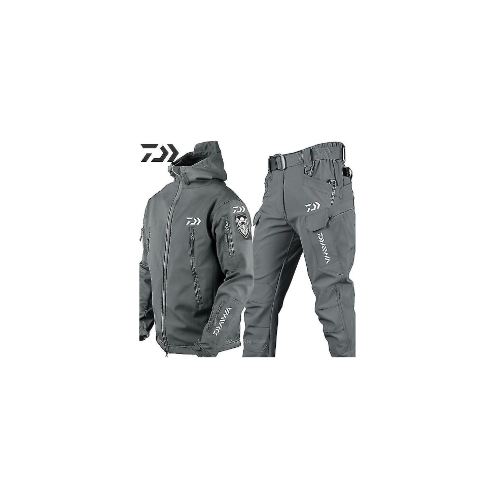 (L, Suits 03) Men's Tactical Windproof Waterproof Jacket Special Forces Soft Shell Fishing Suit Men's Army Combat Pants Men's Fishing Jackets