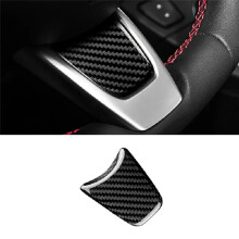 Real Hard Carbon Fiber Sticker for 500 Abarth 595 2012 2013 2014 2015 Car Steering Wheel Cover Accessories