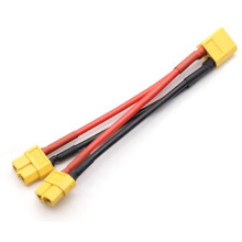 XT60 Parallel Battery Connector 1 Male to 2 Female Cable Dual Extension Y Splitter 14AWG Silicone Wire for RC Battery