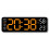 Large Digital Wall Clock Temperature and Humidity Week Display Electronic LED Table Alarm Clock 12/24H Orange 1