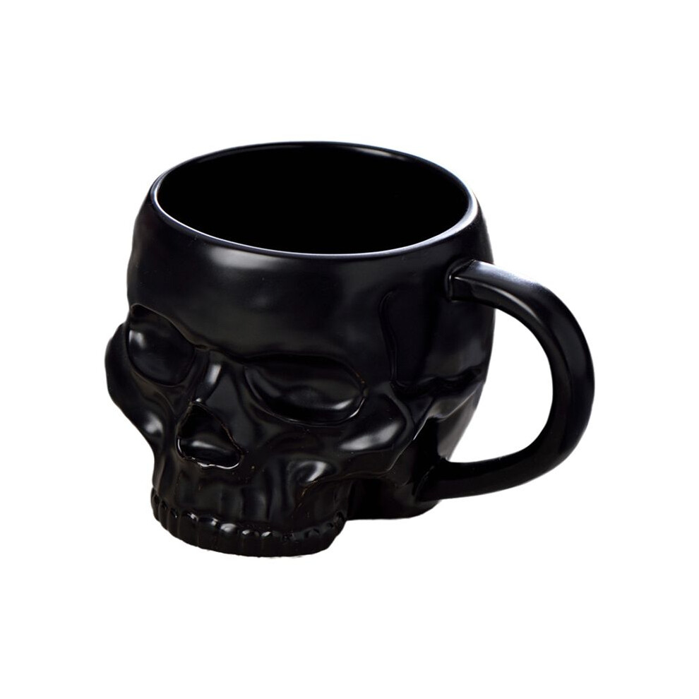 Wella Elements Halloween Skull Cup With Handle Lidless Ceramic Cup Funny Water Beer Milk Cup Mocha Cup Creatives Modeling Mug,600Ml B