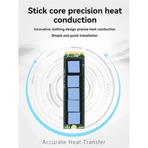 SSD Copper Heatsink Solid State Disk Cooler Compatible with NVMe/NGFF M.2 SSD 2280 Harddisk for Laptop Desktop PC 1