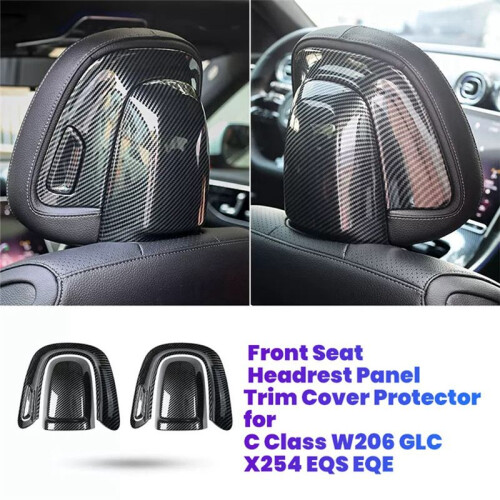 6pcs/Set Car Interior Front  Headrest Panel Trim Cover Protector for   C Class W206 GLC X254 EQS EQE 1