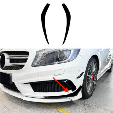 Front Bumper Lip Splitter Spoiler Fog Lamp Side Spoiler Cover Trim for - A Class W176 AMG 2013-2015 B