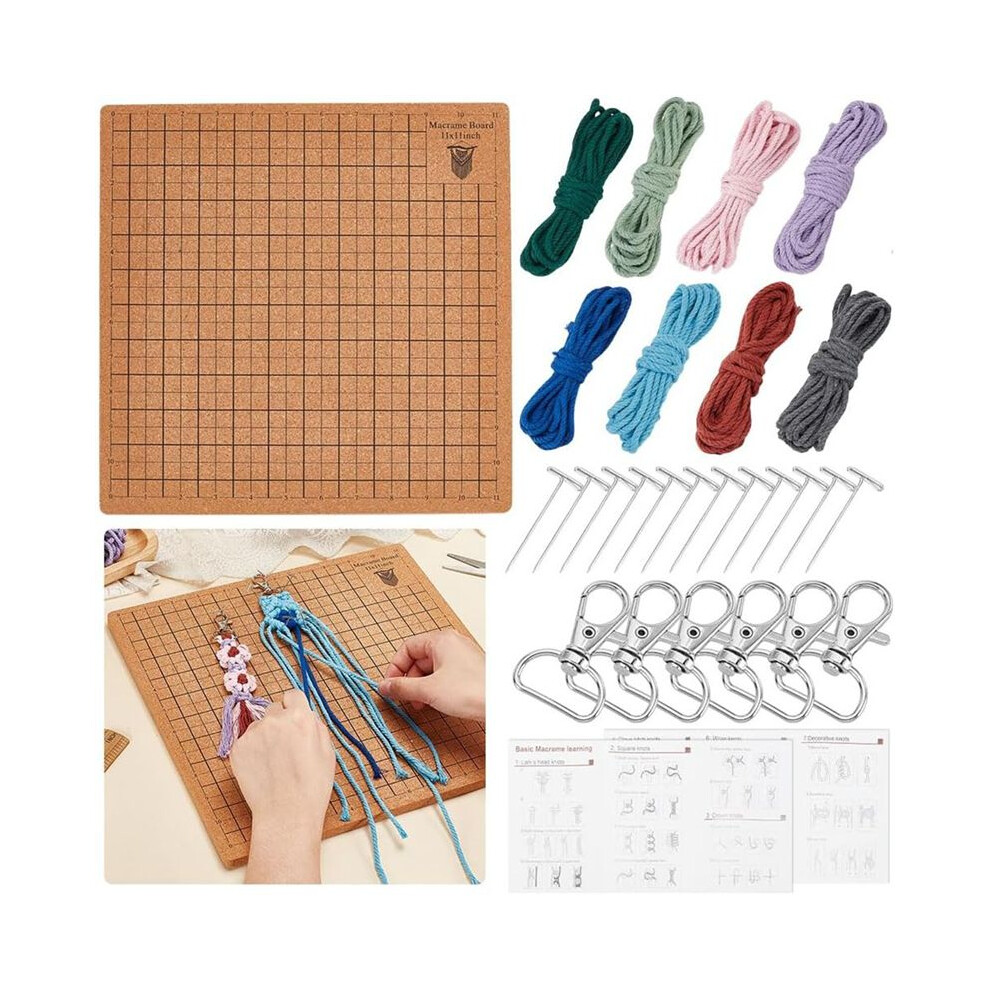 Macrame Board And Pins,Braiding Board With Instructions, Cotton Threads And Clasps, Macrame Kit For Cording Bracelet 6132123131324