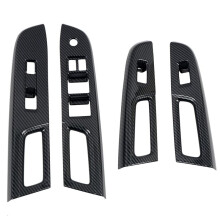 Car Carbon Fiber Window Glass Lift Button Trim Cover Door Armrest Panel for WRX/WRX STI 2015-2020 LHD