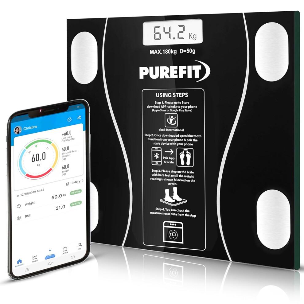 Purefit Smart Body Fat Scale For 180Kg Max Weighing Scale