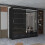 Modern Sliding Wardrobe with Mirror Doors and Storage 208cm Black 1