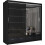 Modern Sliding Wardrobe with Mirror Doors and Storage 208cm Black 2