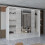 Modern Mirror Door Sliding Wardrobe 255cm White 3