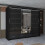 Modern Mirror Door Sliding Wardrobe 255cm Black 1