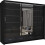 Modern Mirror Door Sliding Wardrobe 255cm Black 2