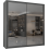 MN Furniture Double Sliding Doors Mirrored Wardrobes Grey 150cm 2