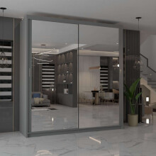 MN FURNITURE Double Mirror Sliding Door Wardrobe