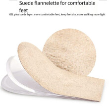 Adjustable Height Increase Insoles, 3-Layer Gel Heel Lifts Shoe Inserts for Leg Length Discrepancy, Achilles Tendonitis