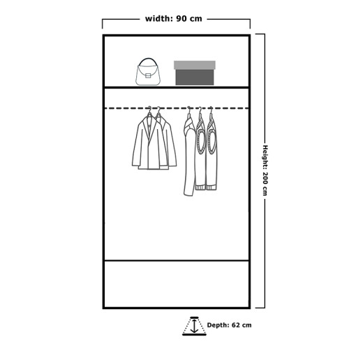 MN Furniture (Grey,  90cm) Double Sliding Doors Mirrored Wardrobes 2