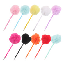 50Pièces Stylos À Bille Pompon Multicolores En Plastique Doux