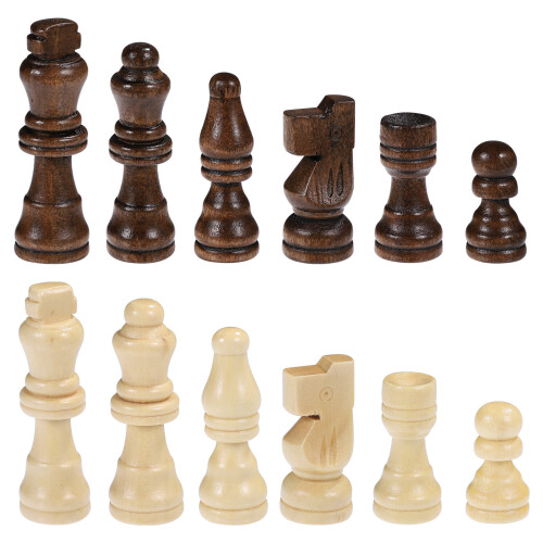 2Pièces Jeu De Pièces D’échecs En Bois Durable Pour Enfants
