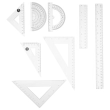 16Pièces Ensemble Transparente Règles Plastique Pour Et