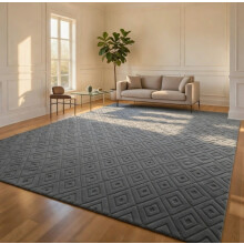 (120x170cm, Maze Charcoal) Carved Area Rugs-Soft Cut Pile Living Rooms Carpets