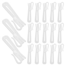 200Pcs White Plastic Adjustable Pleated Curtain Hooks for Drapes Track