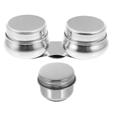 4Pcs Silver Paint Brush Pot with Lid and Palette Clip for Artists