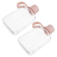 4Pcs Plastic Slim Water Bottles Flat Flask for Fitness Use