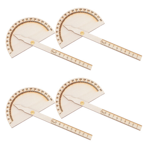 16Pcs Lightweight Wooden Protractor Tools for Kids Teaching and DIY 2