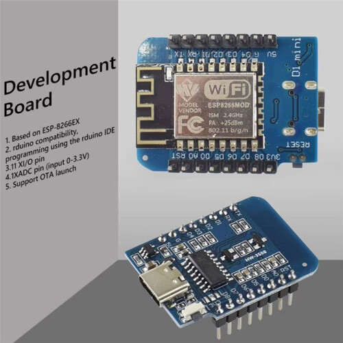 10PCS D1  TYPE-C Development Board USB ESP8266 ESP-12F V2 Module WiFi D1  Dev Board 3.3V with Pin for 2