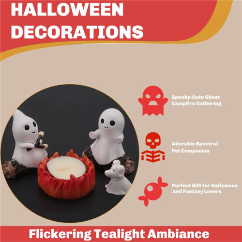 Campfire Gathering 3D Small  Campfire Nightlight Cute Funny Spooky Halloween Party Decorations A 1