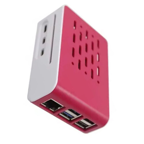 For Raspberry Pi 5th Generation B Red and White Cooling Box Shell Raspberry Pi Case Cooling Fan Protective Shell 2
