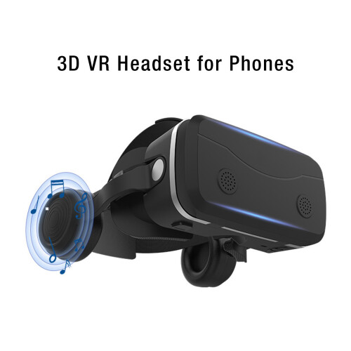 Casco de realidad virtual 3D - Plástico, tamaño ajustable, negro 2
