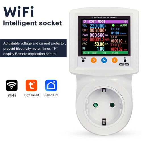 Tuya WIFI  Wattmeter Digital Power Meter Electricity  Meter Voltage Current Protection Timer 2