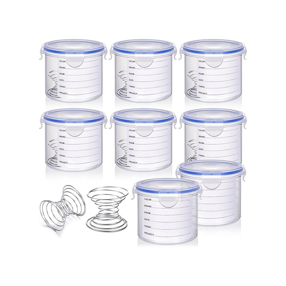 8 Sets Paint Container With Stainless Steel Mixing Touch Storage Cups With Lids Paint Containers 600 Ml 6133495352492