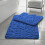 (Blue) Memory Foam Bath Mat Non- Slip / Toilet Mat Set Pebbles 1