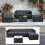 Poly-Rattan-Garnitur MCW-D24, Garten-/Lounge-Set Sofa 2