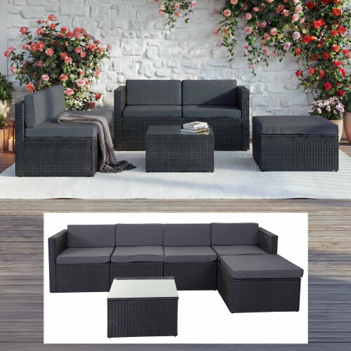 Poly-Rattan-Garnitur MCW-D24, Garten-/Lounge-Set Sofa 1