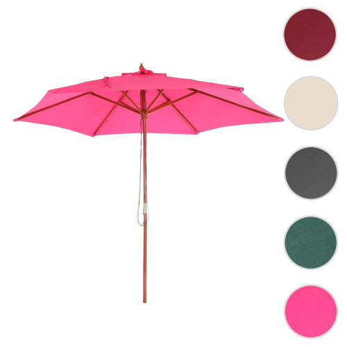 Sonnenschirm Lissabon, Gartenschirm Marktschirm, Ø 3m Polyester/Holz 2