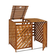 2x copribidoni box spazzatura rifiuti MCW-J44 98x133x121cm legno abete