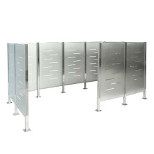 Mülltonnen-Zaun MCW-J55, Mülltonnenverkleidung Mülltonnenaufbewahrung, 151x326x166 Metall