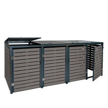 4er Mülltonnenverkleidung MCW-K14, Mülltonnenbox Mülltonnenabdeckung, 119x264x84cm WPC Metall 130kg