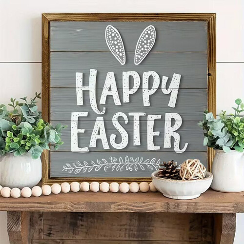 Rustic Modern Wooden Easter Wall Art 1