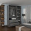 (Grey, 116cm) 3 Door High Gloss Wardrobe 4