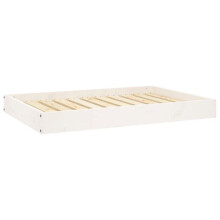 Letto per cane - HELLOSHOP26 - 91,5x64x9 cm - Legno di pino massiccio - Bianco - Rettangolare