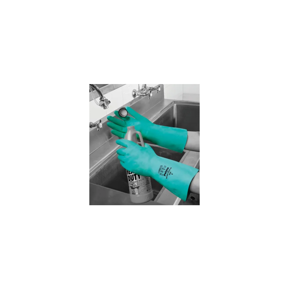 Polyco Nitri-Tech Iii Nitrile Rubber Glove Size 8 Green 5010699803962