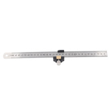 12-Zoll-Steellineal 30cm Aluminium/Bronze/Edelstahl mit Positionsblock
