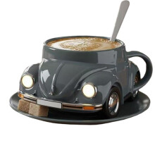 Shaped Coffee Mug Heat Resist Funny Coffee Cup Large Capacity Handmade Decoration Cup for Coffee Lovers Gray