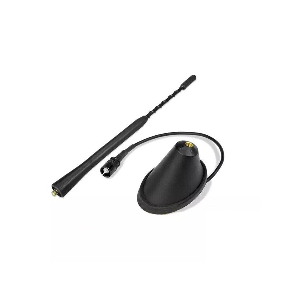 Car Roof Antenna Stereo Radio Fm Am Signal Aerial Amplified Antenna Mast Whip+Base For Bora Mk4 Black 6034191786553