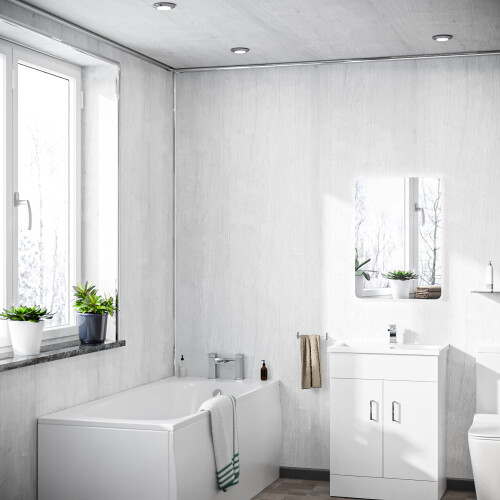 Vetona PVC Panel Ceiling White Wood Matt Cladding 250mm X 2700mm X 5mm